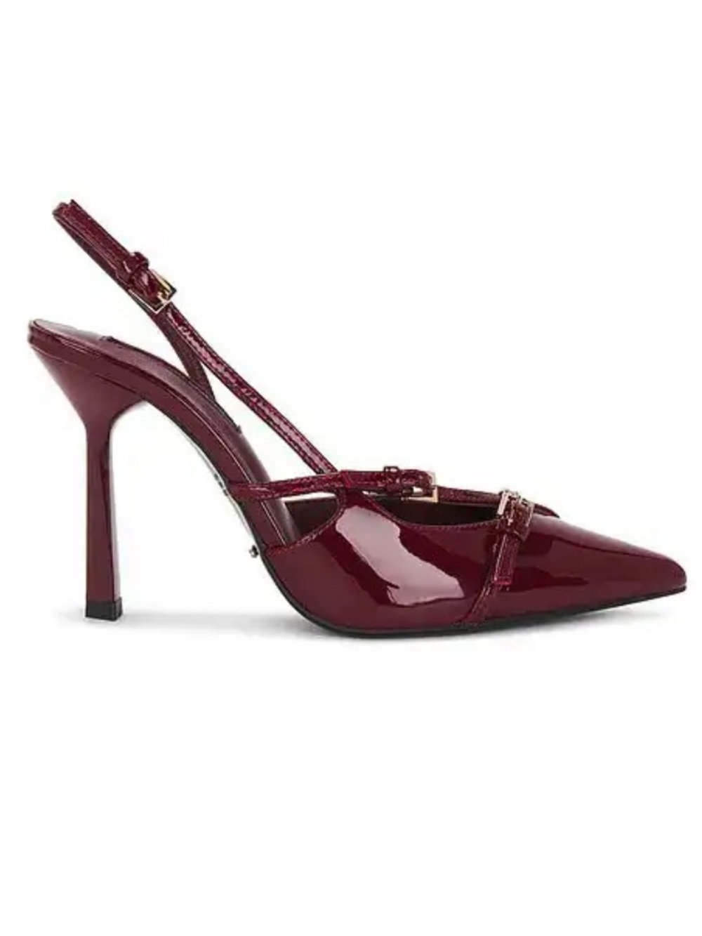 Tony Bianco Burgundy Patent Pointed Slingback Heels